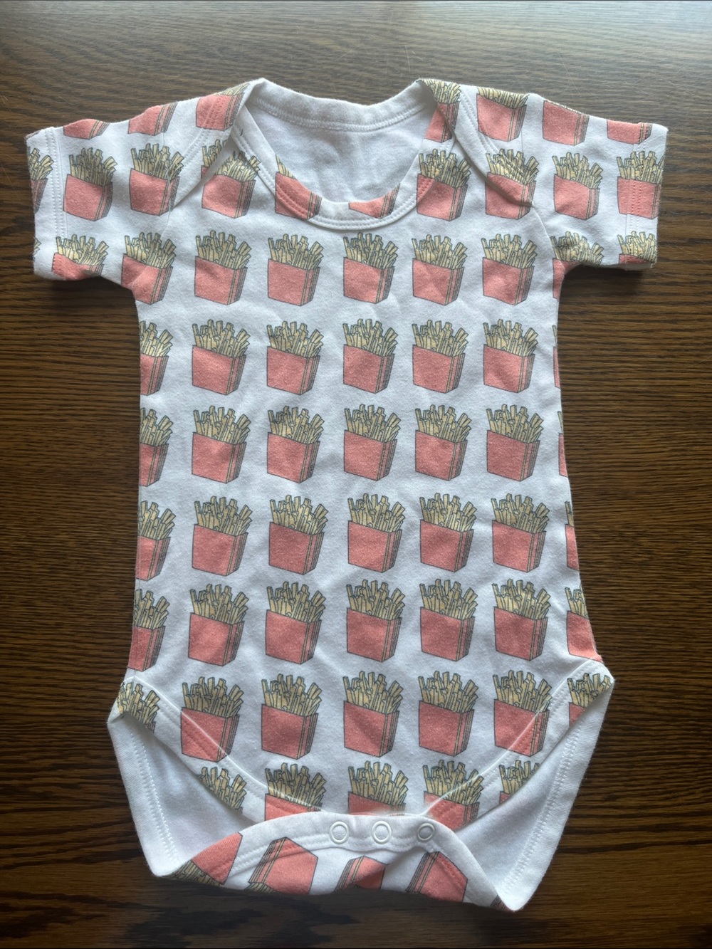 Kids One-Piece Bodysuit with Fries Print